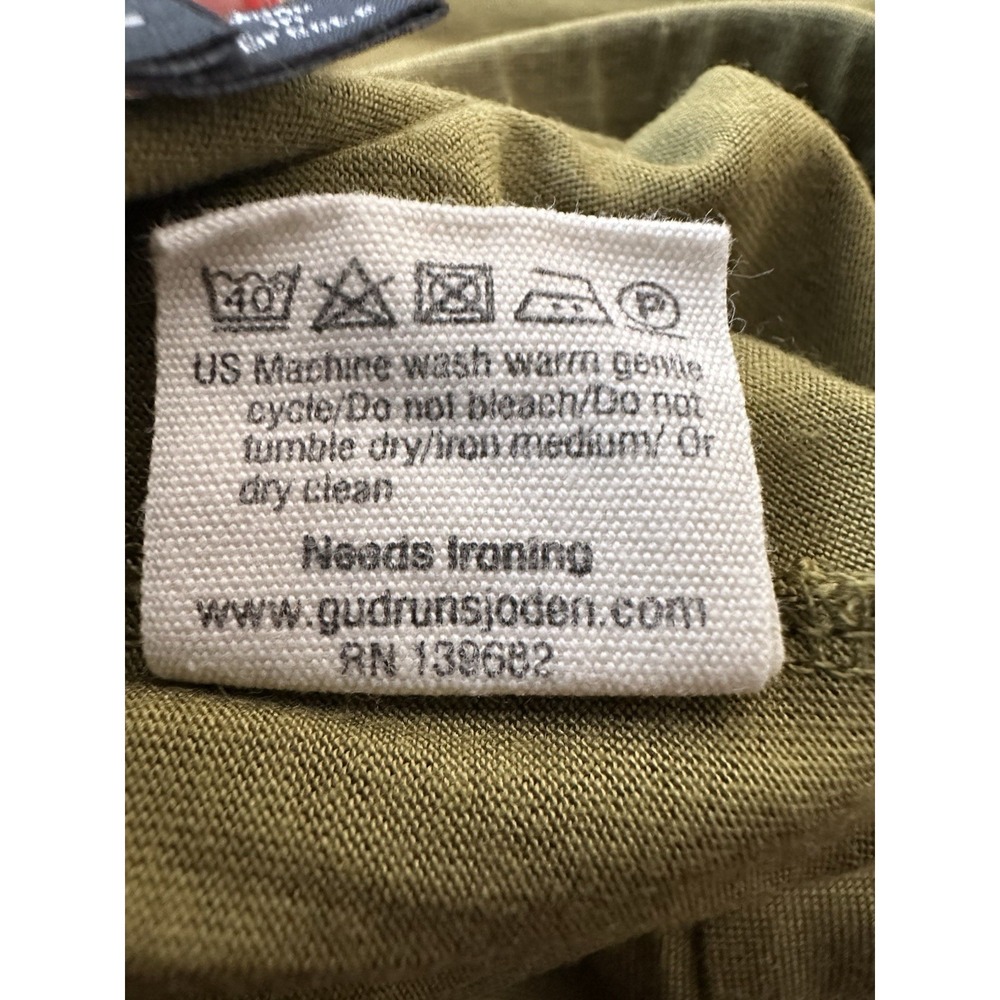 Gudrun Sjoden Green Stretchy Crop Wide Leg Pants XL Modal Boho Lagenlook #W1-9 - Picture 8 of 9